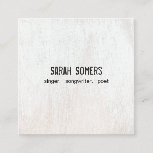 Eenvoudig Visitekaartje van witte hout in het land (Voorkant)