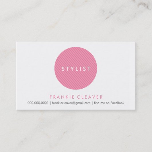 EENVOUDIG VISITEKAARTJE :: vet vlek roze (Voorkant)