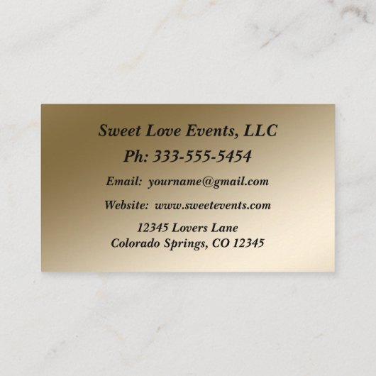 Eenvoudig Visitekaartje voor gouden ridpleisters ( (Achterkant)