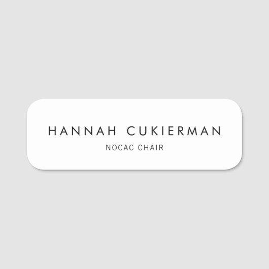 Eenvoudig vlakwit naamplaatje (Voorkant)