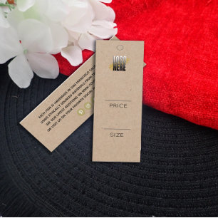Eenvoudig voeg je Logo Kraft Kleding Prijs label t Mini Visitekaartjes