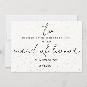 Eenvoudig voor mijn vriendin op onze huwelijksdag