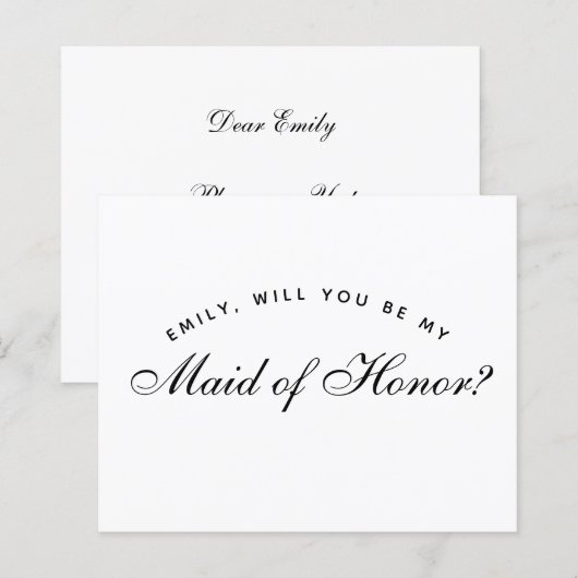 Eenvoudig Voorstel Voor Bruidsmeisje (Voorkant / Achterkant)