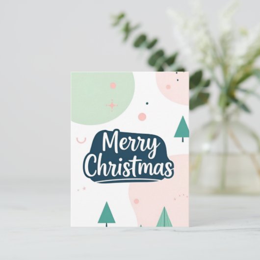 Eenvoudig vrolijk kerstfeest briefkaart (Staand voorkant)