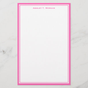 Eenvoudig warm roze, gepersonaliseerde artikelen briefpapier