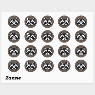 Eenvoudig wasbeerontwerp ronde sticker