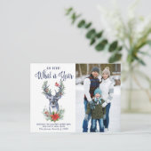 Eenvoudig wat een jaar kerstfeestdag groet briefkaart (Staand voorkant)