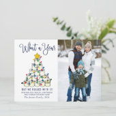 Eenvoudig wat een jaar kerstfoto-groet feestdagenkaart (Staand voorkant)