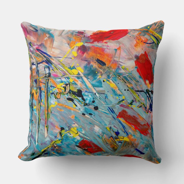 Eenvoudig waterkleurkussen kussen (Voorkant)