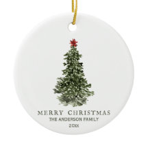 Eenvoudig Waterverf kerstboomfotojaar