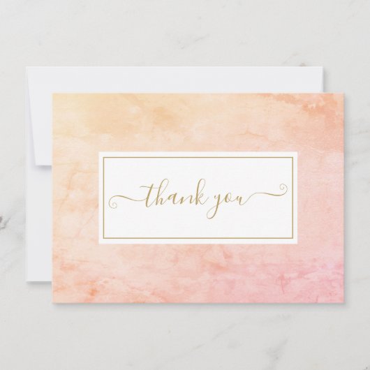 Eenvoudig waterverf marmer goud schrift bedankkaart (Voorkant)