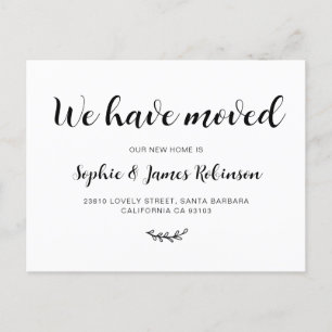 Eenvoudig we hebben het script New Home Moving Ann Aankondigingskaart