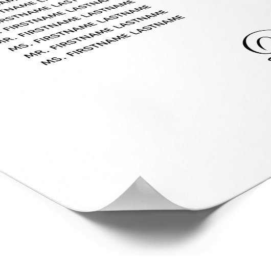 Eenvoudig Weddenschap 6 Tafel Zwarte & Witte Zitka Poster (Hoek)