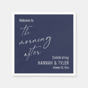Eenvoudig Welkom bij The Morning After Marineblauw Servet