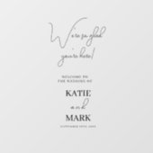 Eenvoudig welkom op onze bruiloft venster raamsticker (Vel)