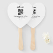Eenvoudig welkom openen welkom barcode QR naam toe Handwaaier (Voorkant en achterkant)