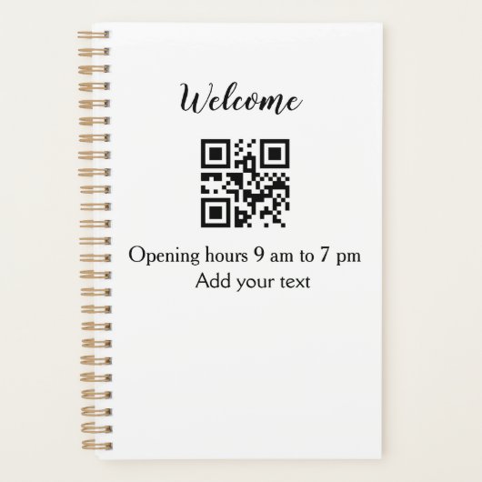 Eenvoudig welkom openen welkom barcode QR naam toe Planner (Voorkant)