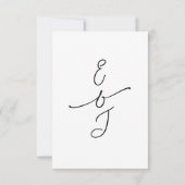 Eenvoudig Whimsical Handgeschreven Huwelijksreacti RSVP Kaartje (Achterkant)