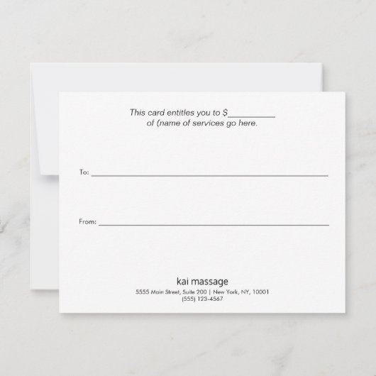 Eenvoudig White Handwrite Cadeau Script Cadeft (Achterkant)