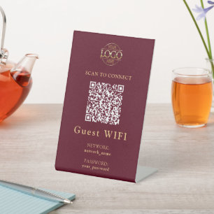 Eenvoudig Wifi-wachtwoord & Netwerk   Zakelijke QR Reclamebord Met Voetstuk