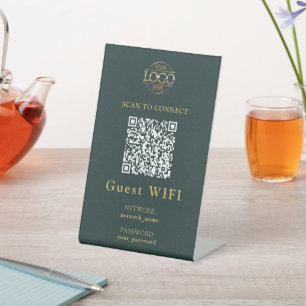 Eenvoudig Wifi-wachtwoord & Netwerk Zakelijke QR Reclamebord Met Voetstuk