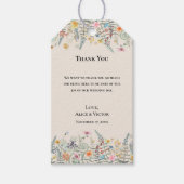 Eenvoudig Wildflower Fern Beige Weddenschap Dank u Cadeaulabel (Voorkant)