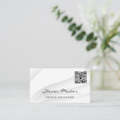 Eenvoudig wit Abstract | Visitekaartje QR-code (Staand voorkant)