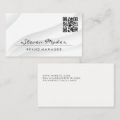 Eenvoudig wit Abstract | Visitekaartje QR-code (Voorkant / Achterkant)