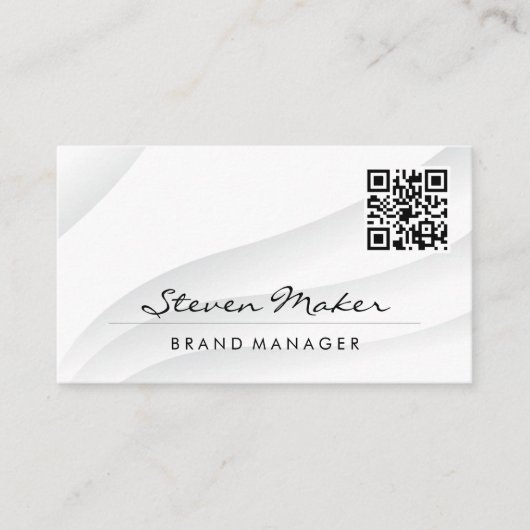 Eenvoudig wit Abstract | Visitekaartje QR-code (Voorkant)