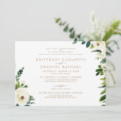 Eenvoudig Wit Beide Ouders Gouden Tekst Bruiloft Kaart (Staand voorkant)