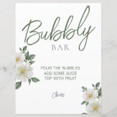 Eenvoudig Wit Bloemen Vrijgezellenfeest Bubble Bar (Voorkant)