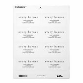 Eenvoudig wit, Creative Professional Modern Etiket (Full Sheet)