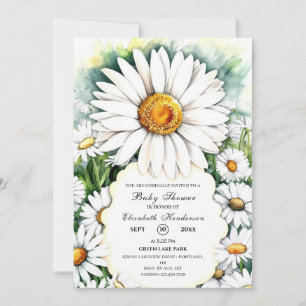 Eenvoudig wit Daisy Baby shower Kaart