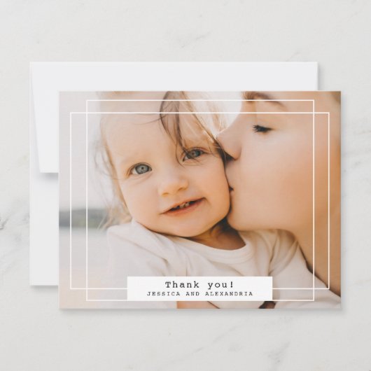 Eenvoudig wit dubbel Lijst - Hartelijk dank voor u Feestdagenkaart (Voorkant)