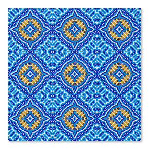 Eenvoudig wit en blauw mediterraan stijlpatroon behang