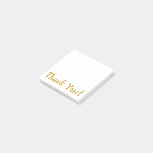 Eenvoudig wit en goud bedankt post-it® notes (Schuin)