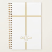 Eenvoudig Wit en Goud Kruis Religieus Planner (Voorkant)