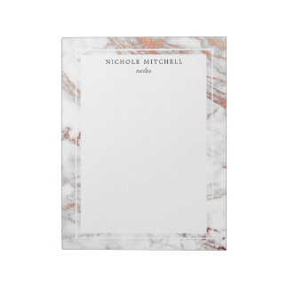 Eenvoudig wit en goudmarmer Notitieblok