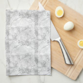 Eenvoudig wit en grijs marmer | theedoek (Quarter Fold)