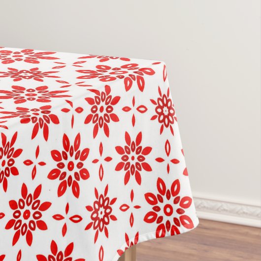 Eenvoudig wit en rood winterpatroon tafelkleed (Voorbeeld)
