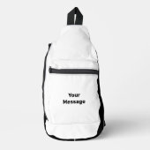 Eenvoudig Wit en Zwart Uw Bericht Sjabloon Sling Bag (Voorkant)