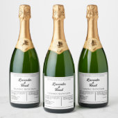 Eenvoudig wit en zwart waterdicht productlabel sparkling wijnetiket (Flessen)