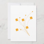 Eenvoudig wit geel veld Bloem Modern Monogram Kaart (Achterkant)