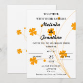 Eenvoudig wit geel veld Bloem Modern Monogram Kaart (Voorkant / Achterkant)