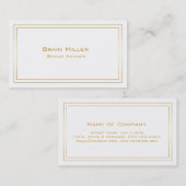 Eenvoudig Wit Goud Modern Professioneel Visitekaartje (Voorkant / Achterkant)