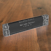 Eenvoudig wit kant naambordje (Zijkant)