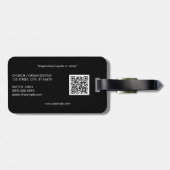 Eenvoudig wit kruis zwart bagagelabel (Achterkant horizontaal)