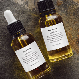 Eenvoudig wit label op maat voor productingrediënt