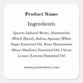 Eenvoudig wit label op maat voor productingrediënt (Voorkant)