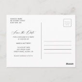 Eenvoudig wit lettertype afstuderen sla de datum o briefkaart (Achterkant)